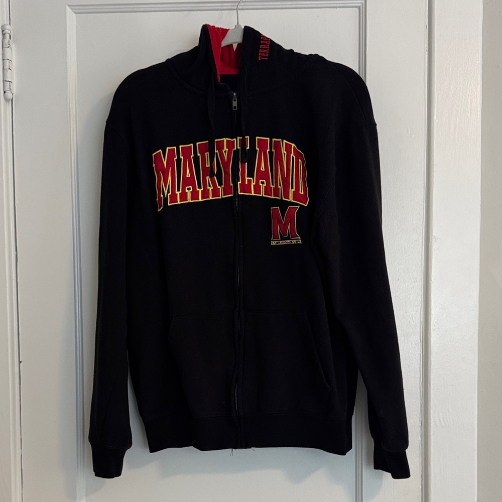 U of Maryland Black Zip-Up Hoodie